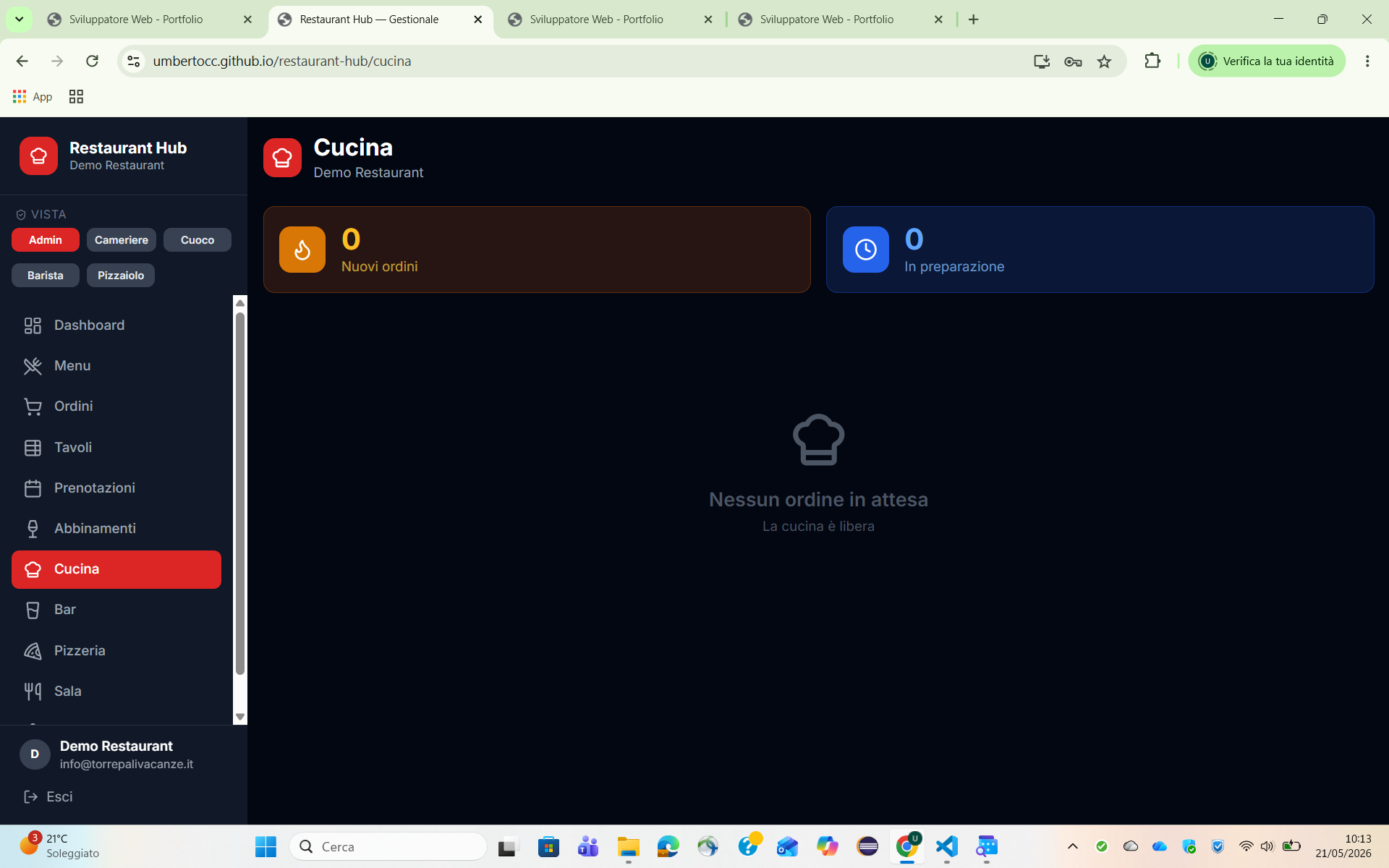 Screenshot Restaurant Hub